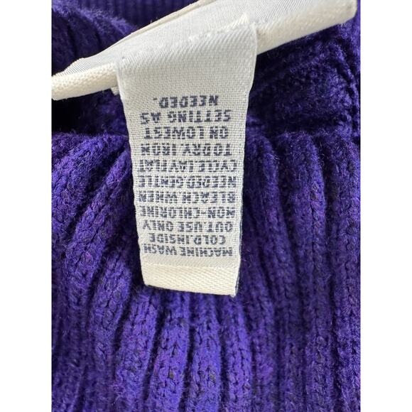 St. John’s Bay Women’s Chunky Turtleneck Sweater S Melrose Purple Cable Knit NWT - Picture 8 of 10